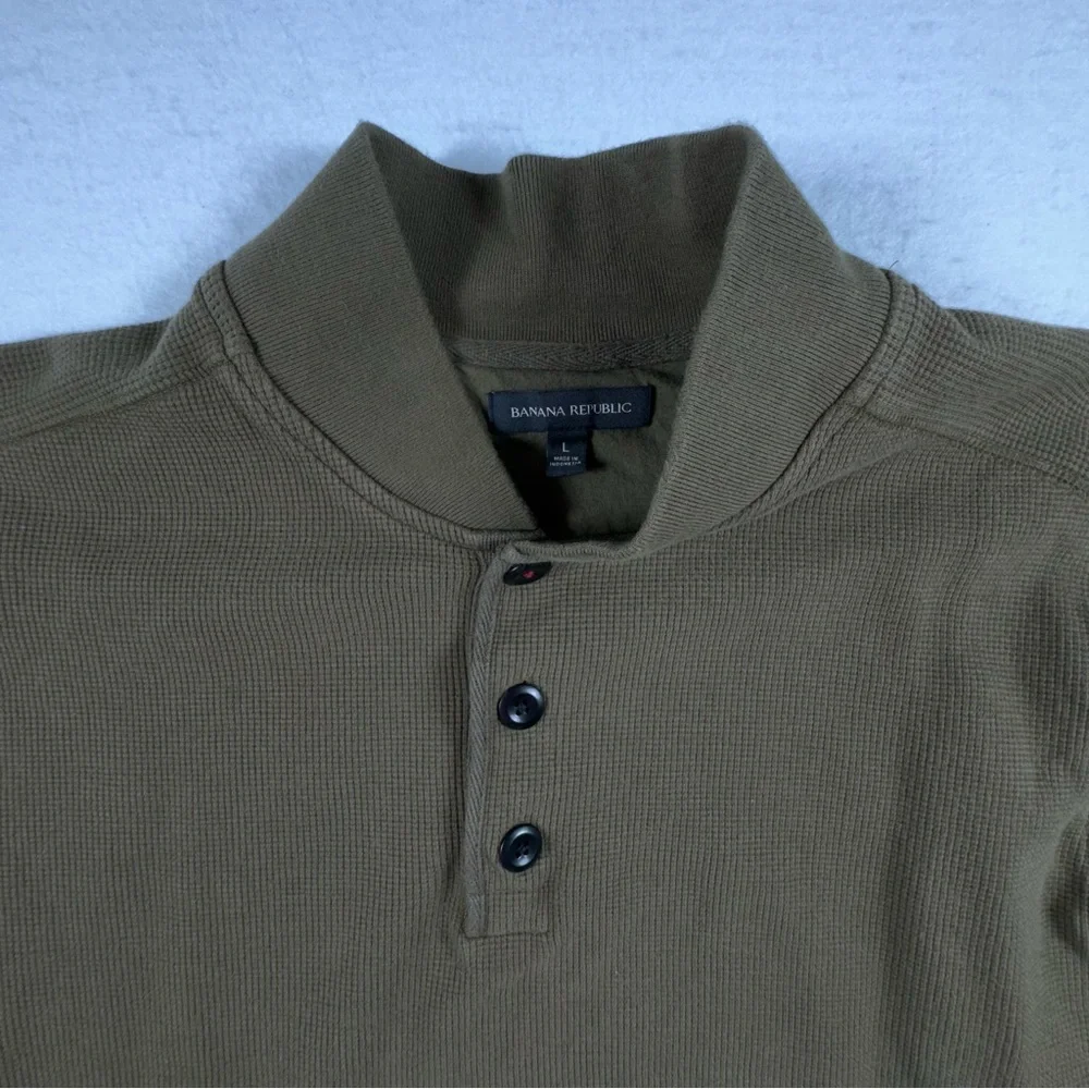 Banana Republic Ski Thermal Waffle Knit Green Men’s Size L